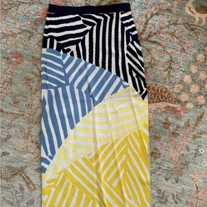 STAUD Karina Skirt - size medium - navy, blue, yellow